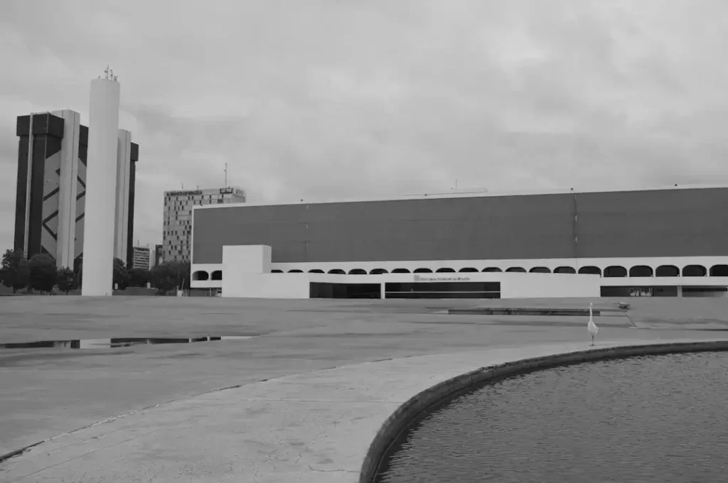 grayscale photo of a building