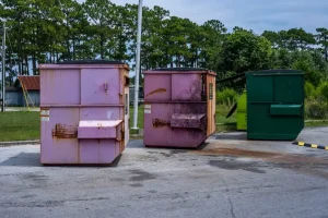 a group of colorful containers
